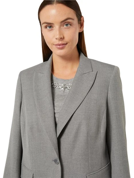 GIACCA BLAZER MONOPETTO IN TRAMA DONNA GRIGIO