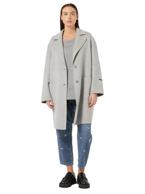 CAPPOTTO LUNGO IN MISTO LANA VERGINE DONNA GRIGIO