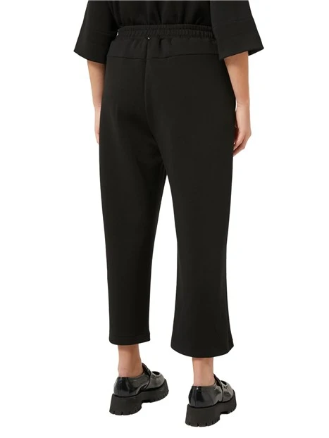 PANTALONI CROPPED IN MAGLIA DI VISCOSA DONNA NERO