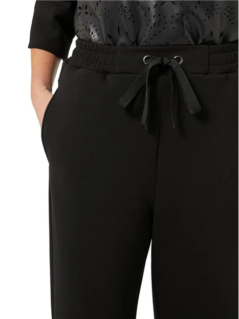 PANTALONI CROPPED IN MAGLIA DI VISCOSA DONNA NERO