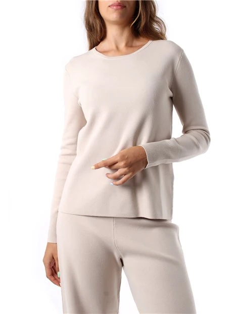 MAGLIA GIROCOLLO IN MISTO VISCOSA DONNA BEIGE