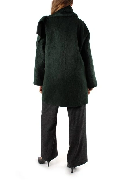 CAPPOTTO CORTO MISTO LANA E ALPACA DONNA VERDE