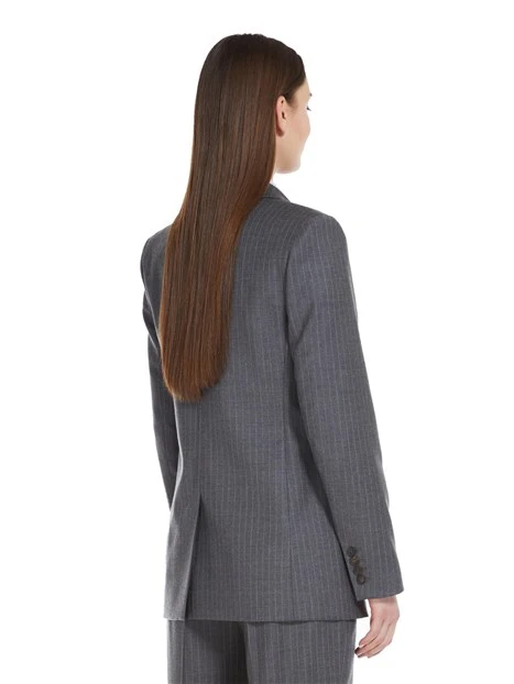 BLAZER IN MISTO LANA MONOSTRETCH IN TRAMA DONNA GRIGIO