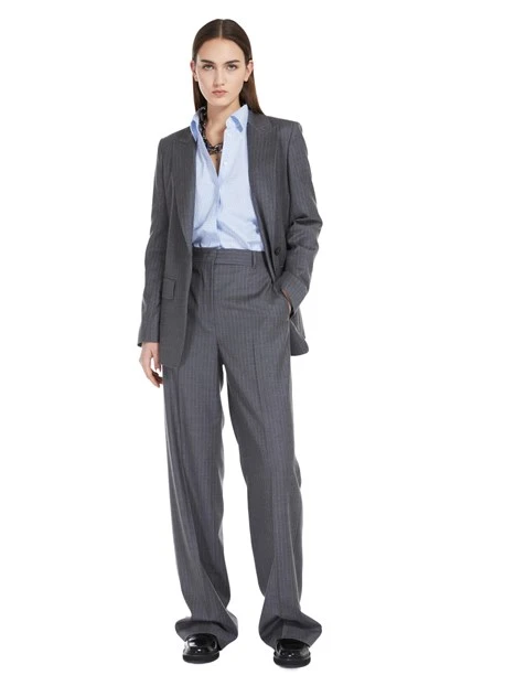 BLAZER IN MISTO LANA MONOSTRETCH IN TRAMA DONNA GRIGIO