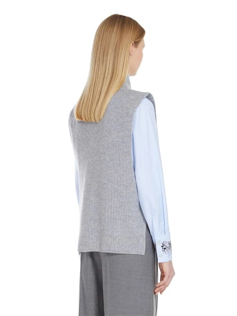 GILET IN MISTO LANA E CASHMERE DONNA GRIGIO