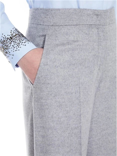 PANTALONI CROPPED IN PURA LANA VERGINE DONNA GRIGIO