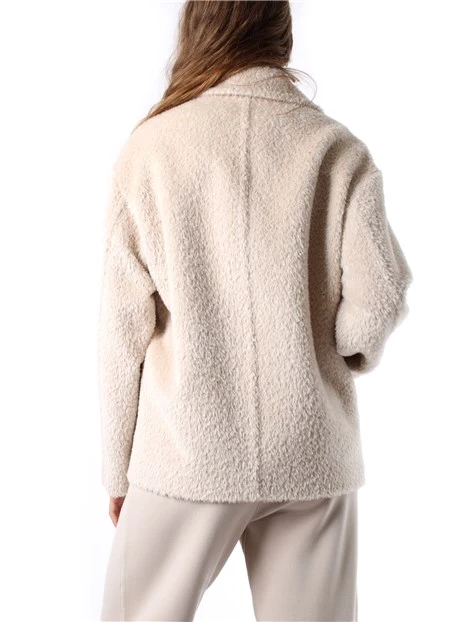 CAPPOTTO CORTO ALPACA E LANA DONNA BIANCO