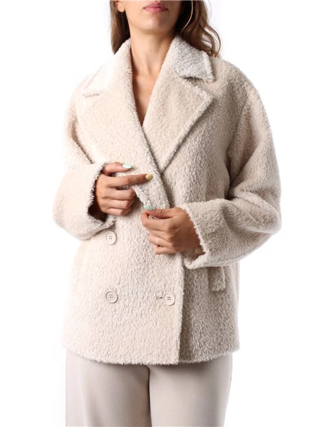 CAPPOTTO CORTO ALPACA E LANA DONNA BIANCO