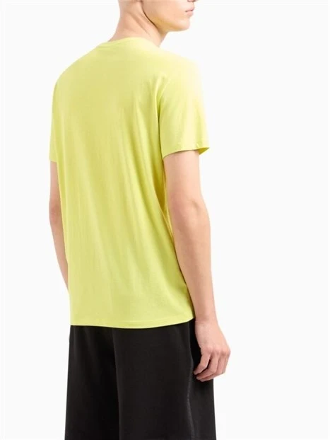 T-SHIRT MANICA CORTA CON STAMPA LOGATA A CONTRASTO UOMO GIALLO