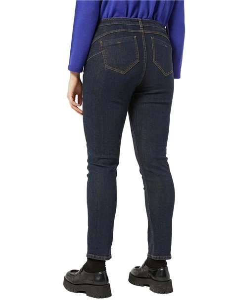 JEANS SKINNY IN DENIM IN COTONE TRAMA DONNA NERO