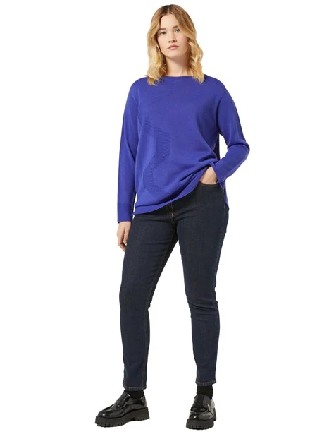 JEANS SKINNY IN DENIM IN COTONE TRAMA DONNA NERO