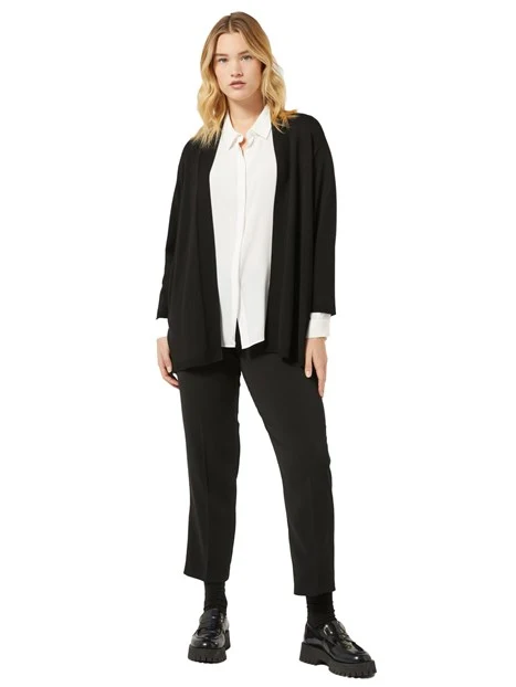 CARDIGAN IN MISTO VISCOSA STRETCH DONNA NERO