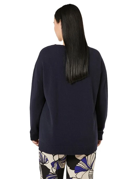 MAGLIA GIROCOLLO MISTO CASHMERE DONNA BLU