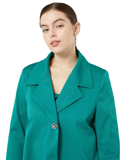 GIACCA BLAZER MONOPETTO IN TRAMA DONNA VERDE