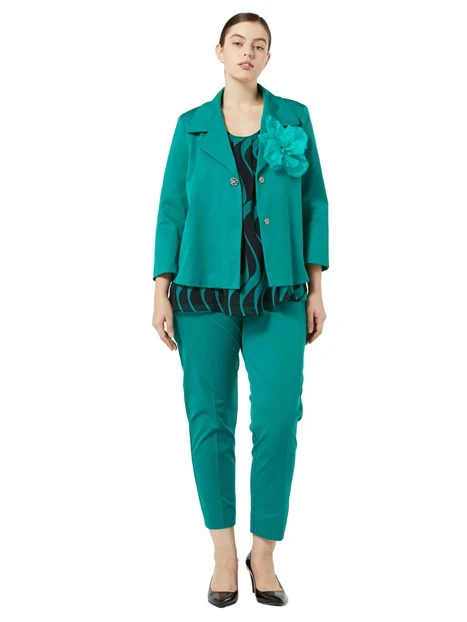 GIACCA BLAZER MONOPETTO IN TRAMA DONNA VERDE