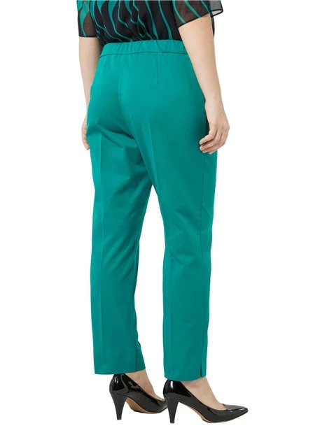 PANTALONI CHINO MONOELASTICO IN TRAMA DONNA VERDE