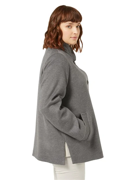 CAPPOTTO CORTO IN PURA LANA VERGINE DONNA GRIGIO