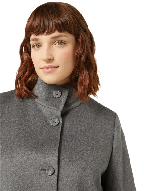 CAPPOTTO CORTO IN PURA LANA VERGINE DONNA GRIGIO