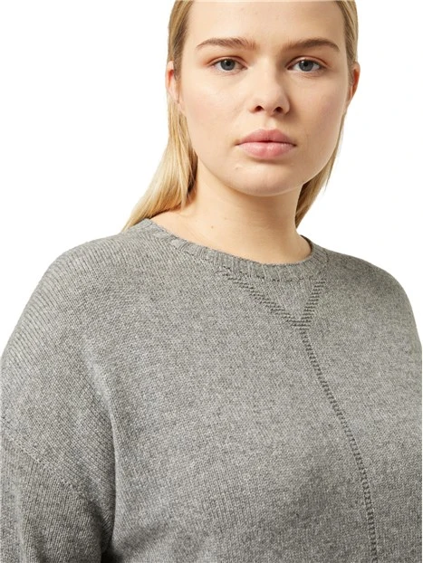 MAGLIA GIROCOLLO IN MISTO CASHMERE DONNA GRIGIO