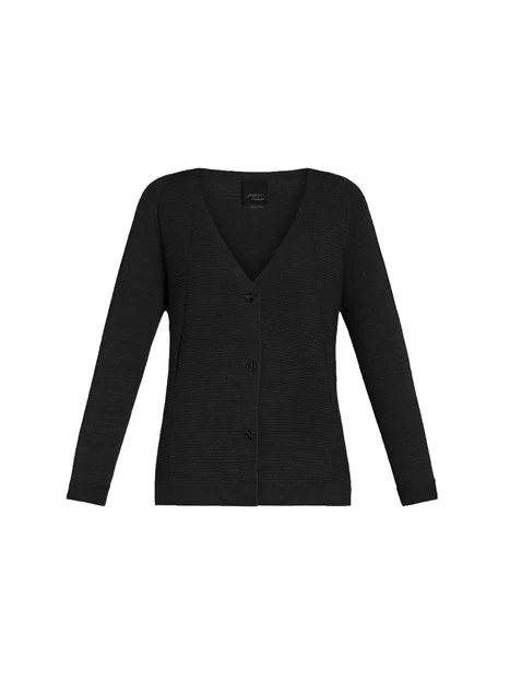 CARDIGAN IN MISTO LANA MERINO DONNA NERO