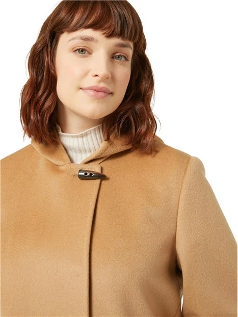 CAPPOTTO CORTO IN PURA LANA VERGINE DONNA BEIGE