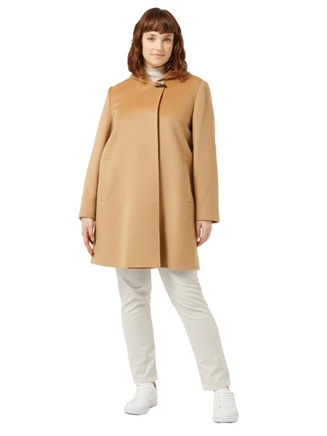 CAPPOTTO CORTO IN PURA LANA VERGINE DONNA BEIGE