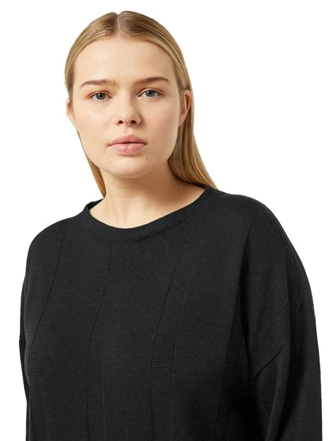 MAGLIA GIROCOLLO MISTO LANA MERINO DONNA NERO