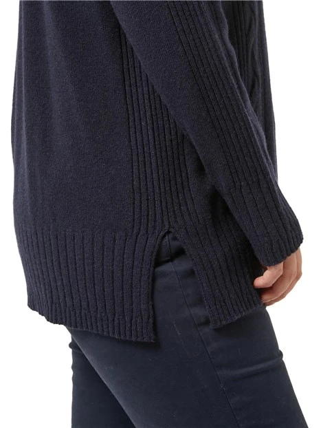 MAGLIA DOLCEVITA MISTO CASHMERE DONNA BLU