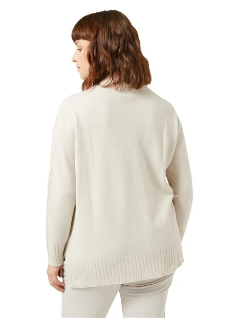 MAGLIA DOLCEVITA IN MISTO CASHMERE DONNA BIANCO