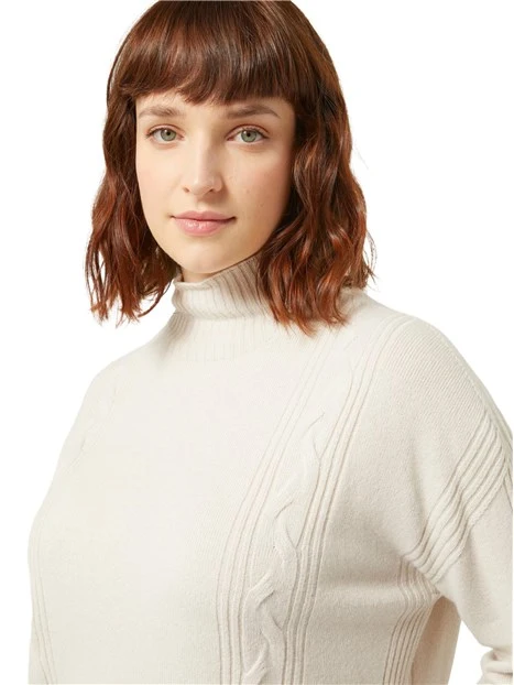 MAGLIA DOLCEVITA IN MISTO CASHMERE DONNA BIANCO