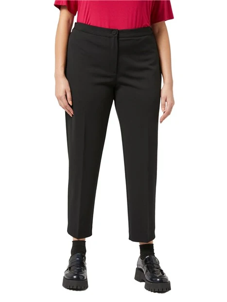 PANTALONI CHINO IN MAGLIA MONOELASTICA DONNA NERO