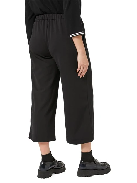 PANTALONI CROPPED IN MAGLIA MONOELASTICA DONNA NERO