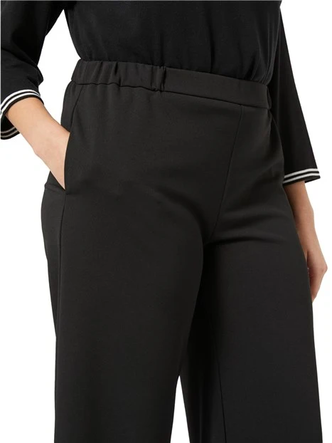 PANTALONI CROPPED IN MAGLIA MONOELASTICA DONNA NERO