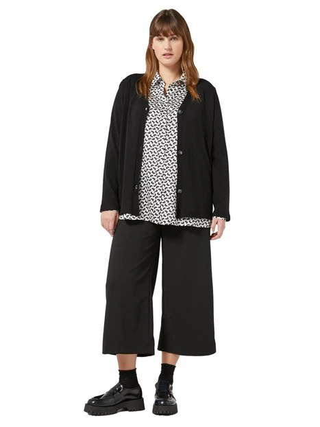 CARDIGAN IN MISTO VISCOSA DONNA NERO