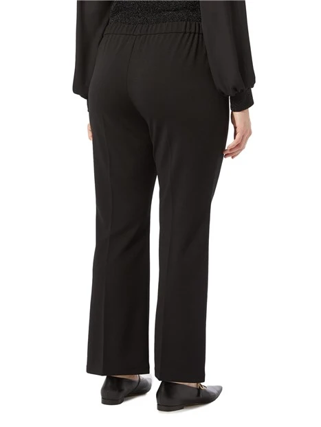 PANTALONI ZAMPA IN CREPE MONOELASTICA DONNA NERO