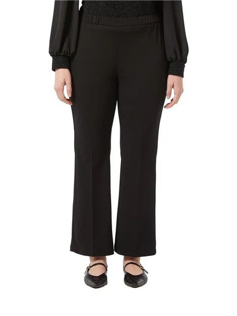 PANTALONI ZAMPA IN CREPE MONOELASTICA DONNA NERO