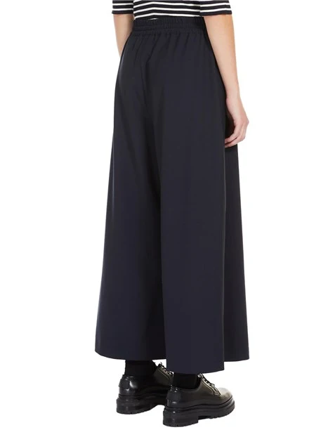 PANTALONI PALAZZO IN TELA DI PURA LANA DONNA BLU