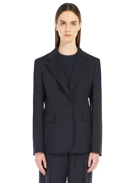 GIACCA BLAZER MONOPETTO IN PURA LANA DONNA BLU