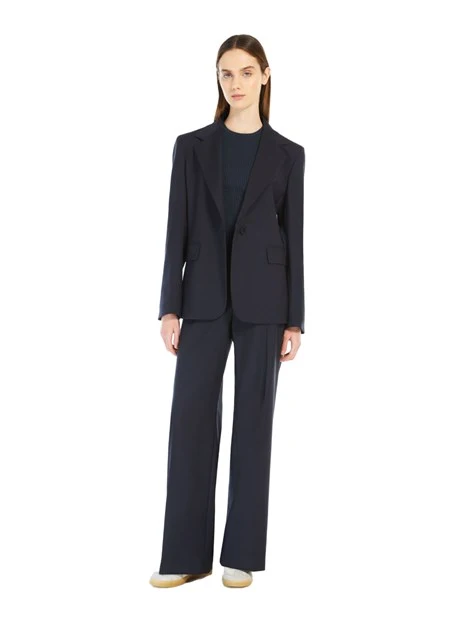 GIACCA BLAZER MONOPETTO IN PURA LANA DONNA BLU