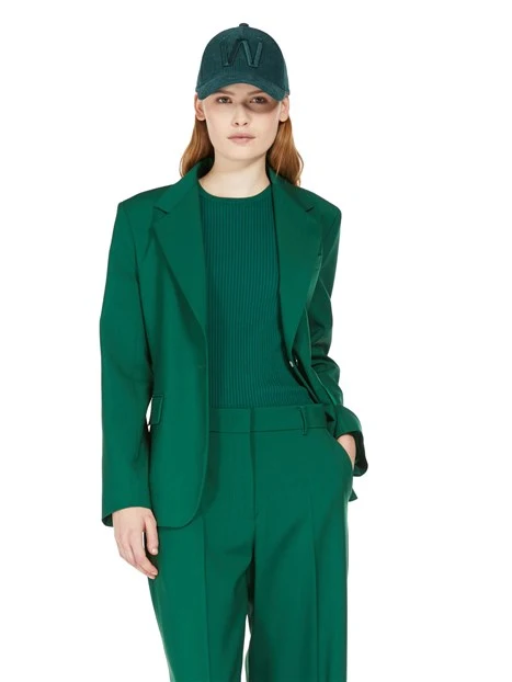 GIACCA BLAZER MONOPETTO IN PURA LANA DONNA VERDE