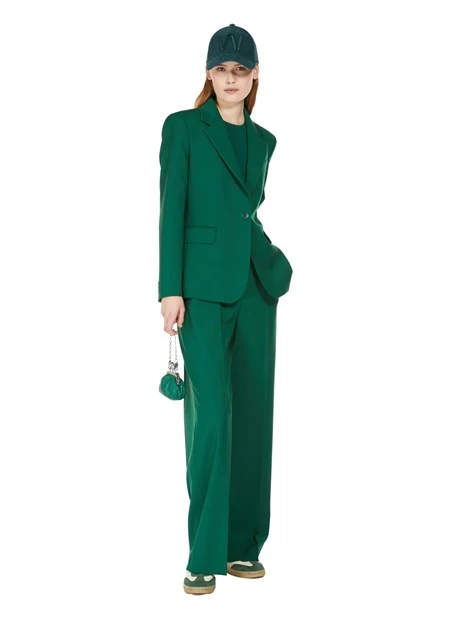 GIACCA BLAZER MONOPETTO IN PURA LANA DONNA VERDE