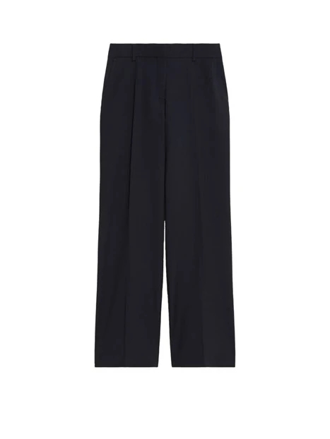 PANTALONI PALAZZO TELA DI PURA LANA DONNA BLU