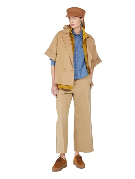 CAPPOTTO CORTO IN PURA LANA OVERSIZE DONNA BEIGE