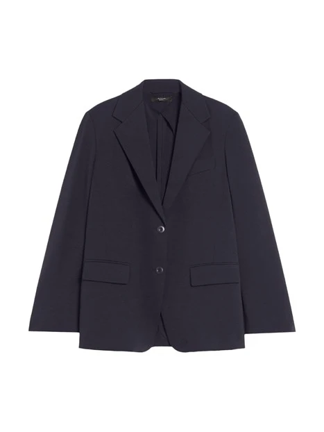 GIACCA BLAZER IN PUNTO MILANO MISTO COTONE DONNA BLU