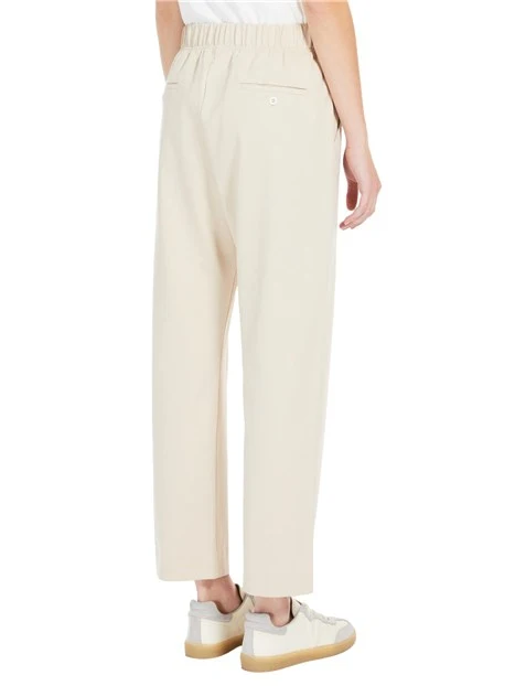 PANTALONI A SIGARETTA IN PUNTO MILANO DONNA BEIGE