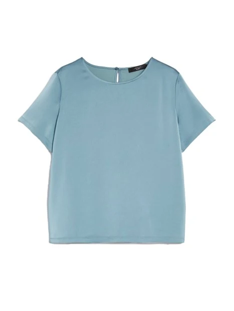 T-SHIRT MANICA CORTA IN RASO DONNA CELESTE