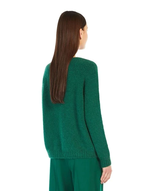 MAGLIA GIROCOLLO IN ALPACA E COTONE DONNA VERDE