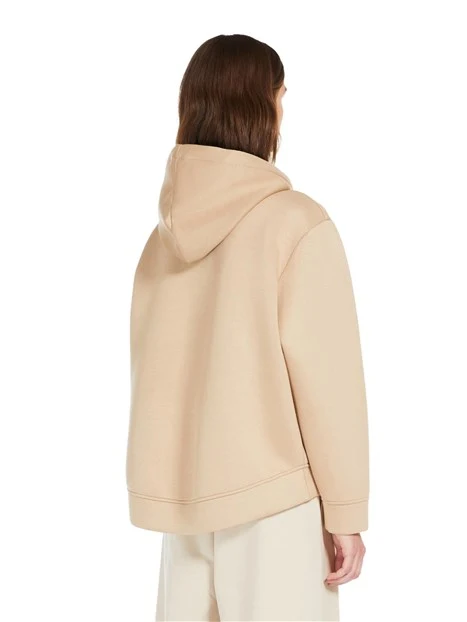 FELPA CON ZIP IN MAGLIA DI VISCOSA DONNA BEIGE