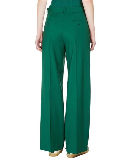 PANTALONI PALAZZO TELA DI PURA LANA DONNA VERDE