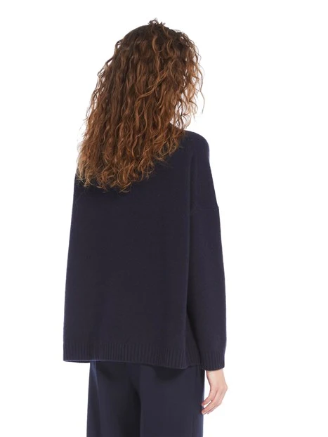 MAGLIA DOLCEVITA IN FILATO DI PURA LANA DONNA BLU